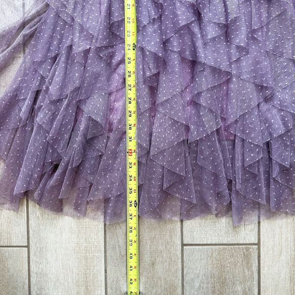 Anthropologie Cheri Ruffled Tiered Mesh Tulle Midi Skirt Medium Romantic Fairy - Picture 10 of 10